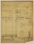 216208 Constructietekening van een aantal onderdelen van het ontwerp voor de nieuwe Knollenbrug over de Vecht tussen de ...